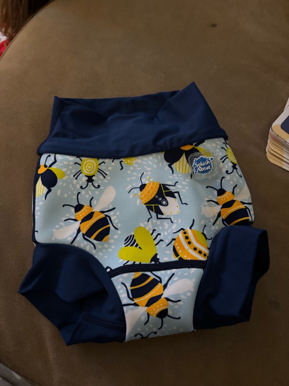 Splash About Navy & Yellow Bee Swim Nappy for babies 6-12 months